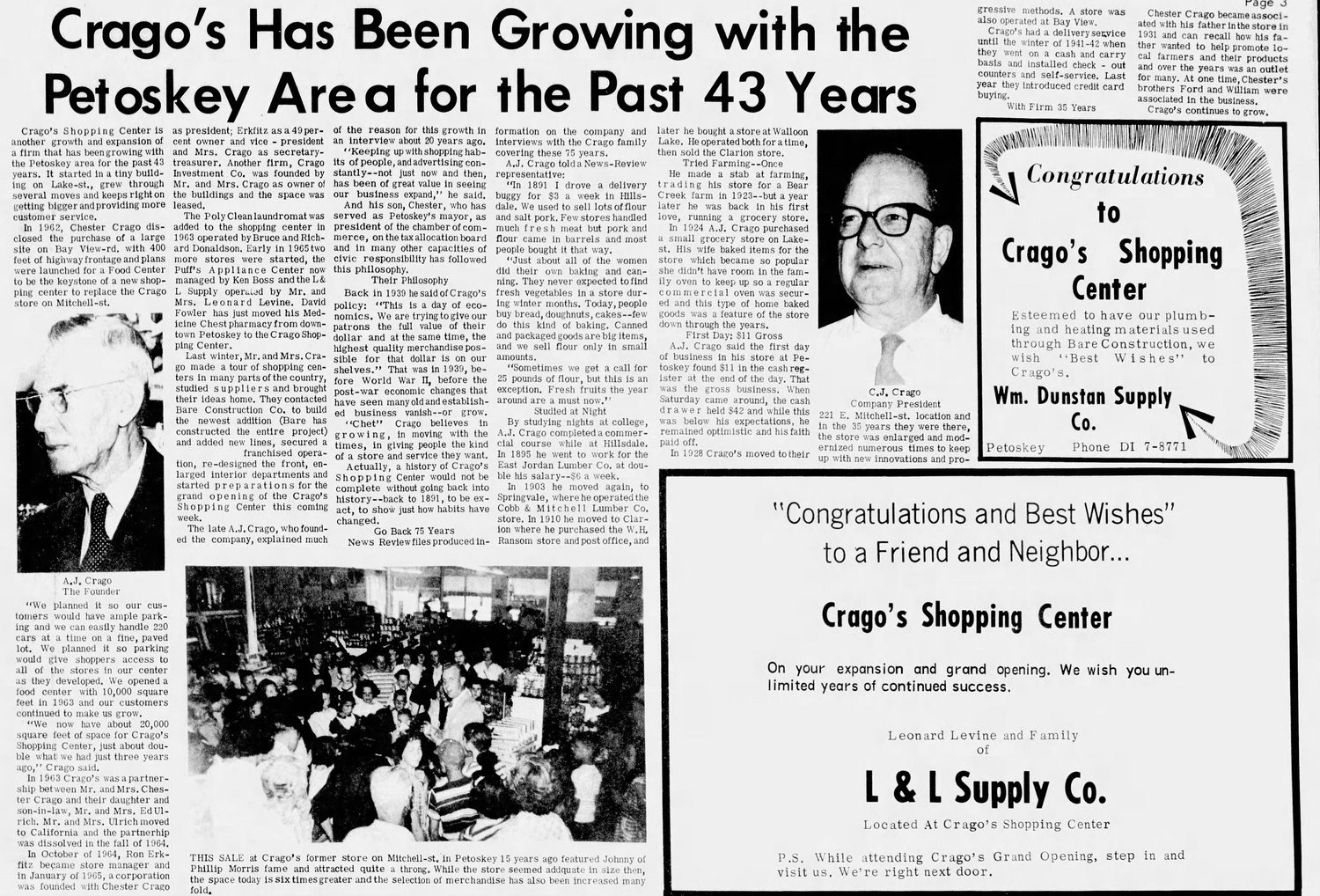 Cragos Shopping Center - July 1966 Article